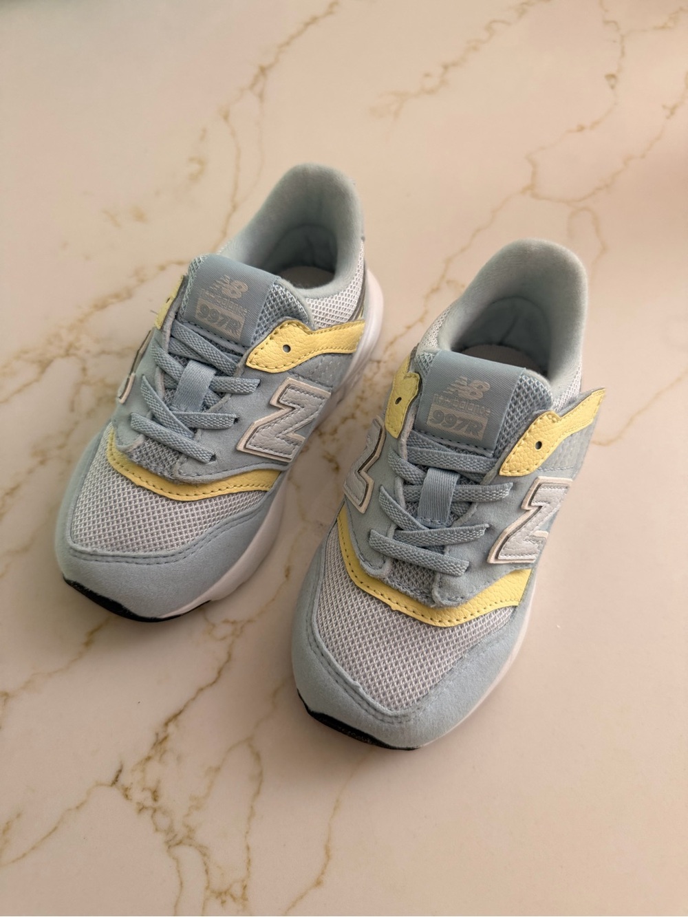 Toddler New Balance Kids' 997H Lightweight Sneakers in Light Blue and Yellow